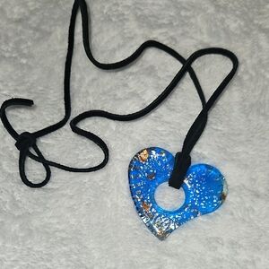 Blue Heart Pendant Necklace